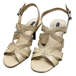 Alex Marie Beige Strappy Heels Sandals Leather Size 5.5M